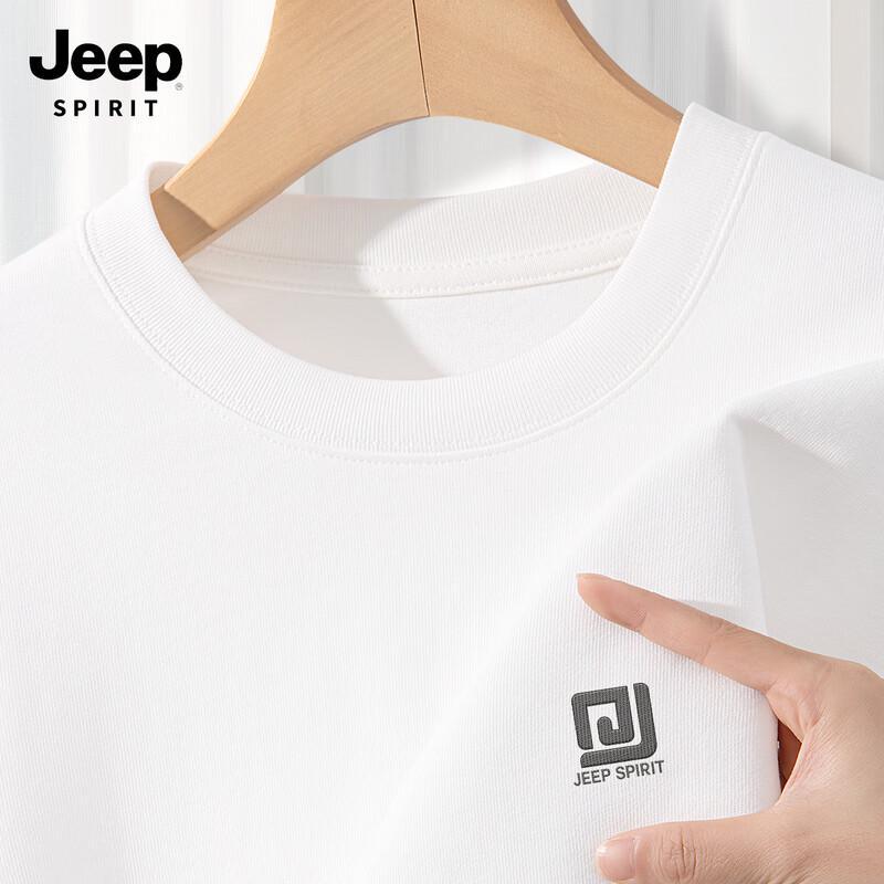 JEEP SPIRIT Men's Loose Fit Cotton Long Sleeve T-Shirt with Emblem Print