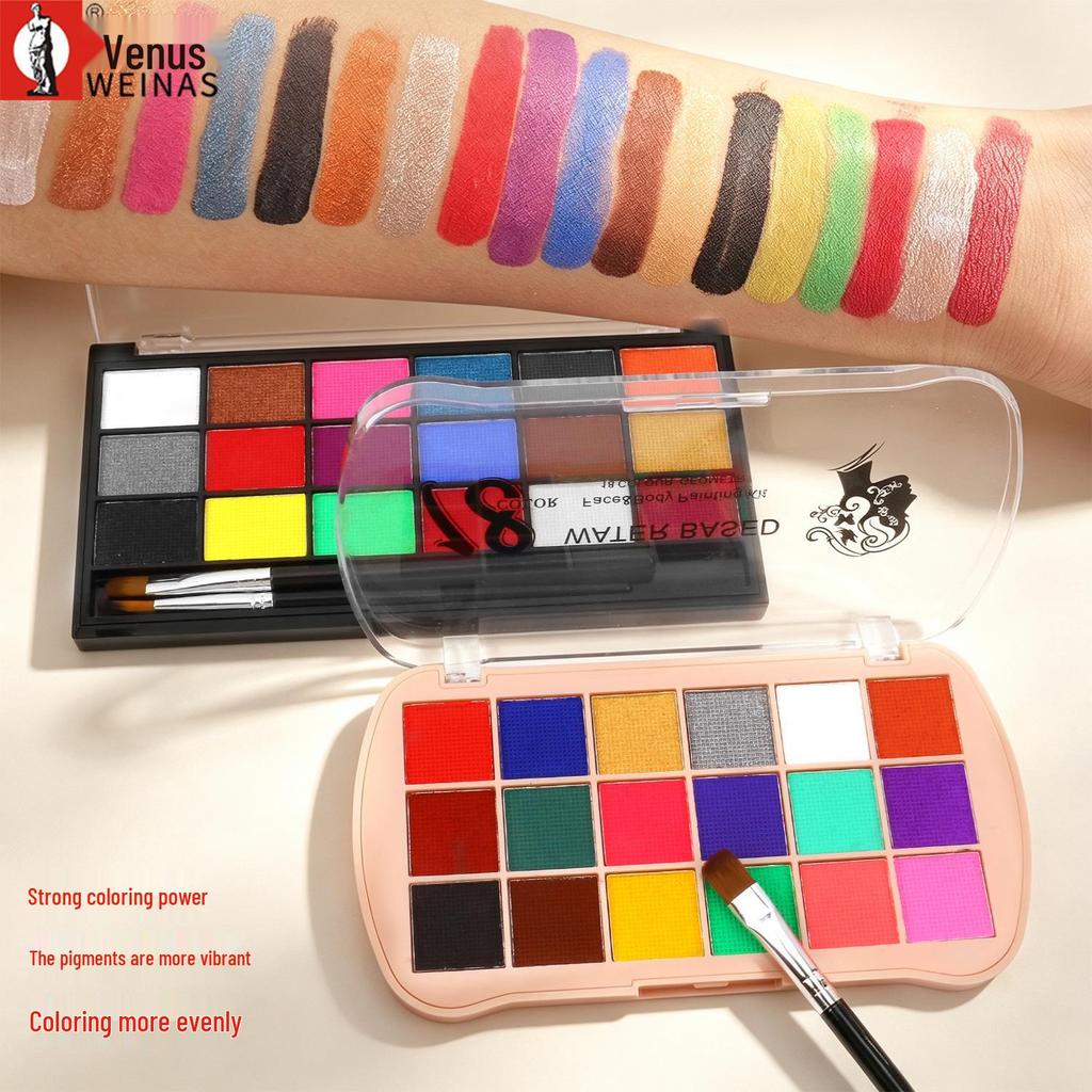 Multicolor Water-Soluble Face Paint Set for Stage, Halloween, and Kids' DIY Makeup
