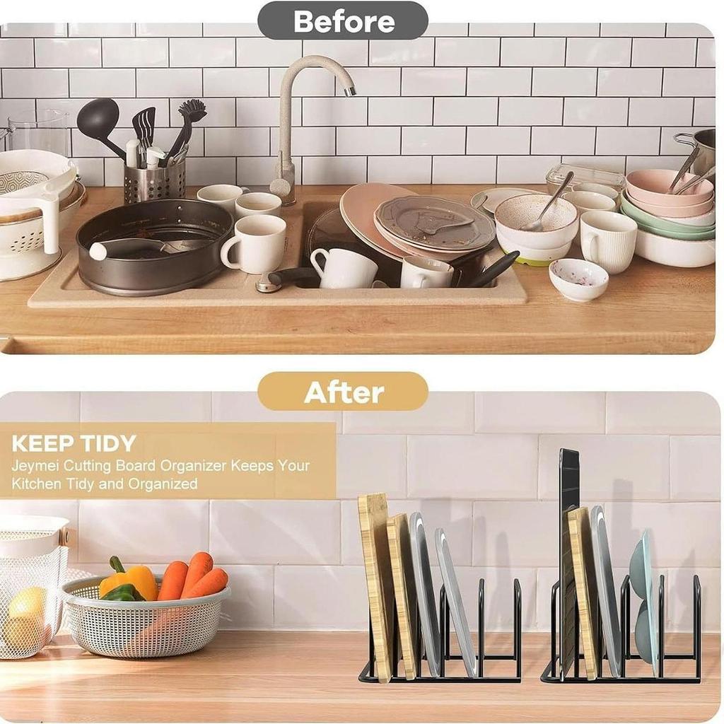 Kitchen Pot Lid Rack Cutting Board Storage Stainless Steel Cover Holder Multifunction