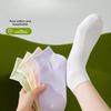 Ladies' Short Socks, Summer Thin, Pure Cotton, Breathable, Deodorizing, Antibacterial, Boneless, White Boat Socks for Postpartum Confinement In Summer