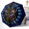 Tree Elements Pattern Umbrella, Portable and Foldable Design, 8 Ribs, a Casual Accessory for Halloween, Christmas, and Birthday Gifts.