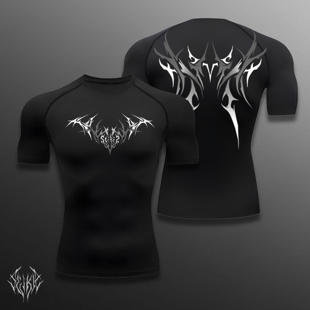Ideal and stylish Fitness T-shirt met Korte Mouwen, Nauwsluitend, Buikcontrole, Trainen, Vormgevend, Ademend, Sneldrogend, Spier Training M
