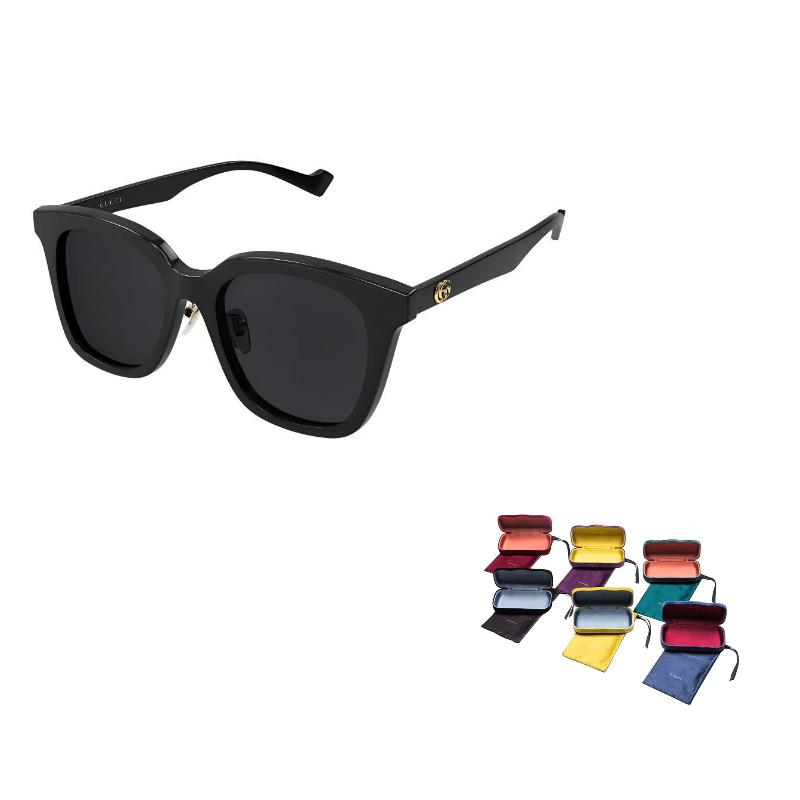 GUCCI Grey Lenses Black Frame Cool Sunglasses Oval Sunglasses Women's