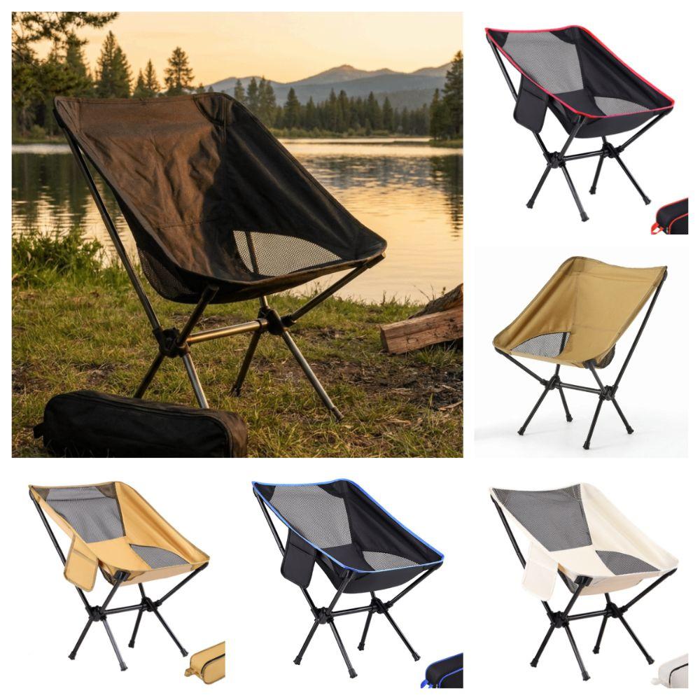 Tragbarer faltbarer Campingstuhl Stabiler Outdoor-Angelhocker Tragbarer Mondstuhl Camping Reise