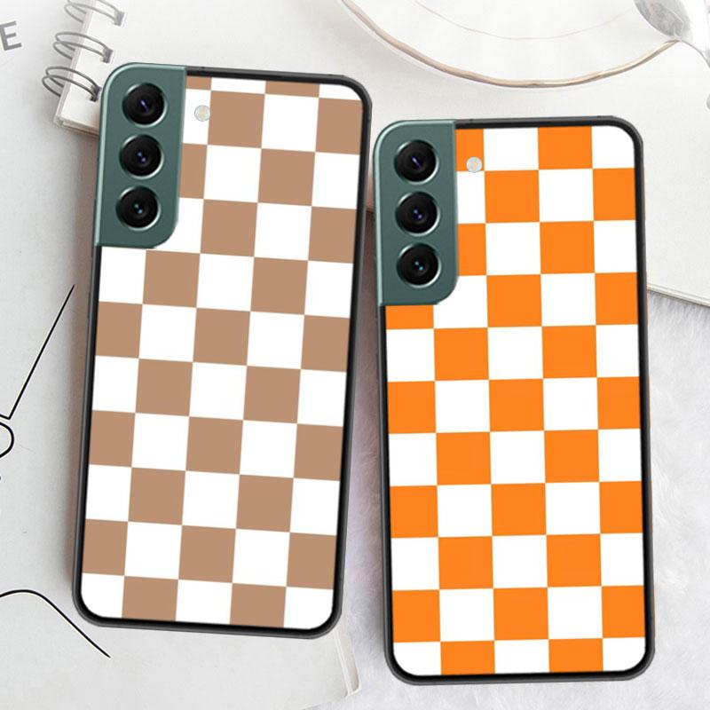 Retro Classic Chess Board Grid Phone Case For Samsung Galaxy S22 S25 Ultra S21 S10 Plus S26 Edge S20 S23 S24 FE Cover Silico