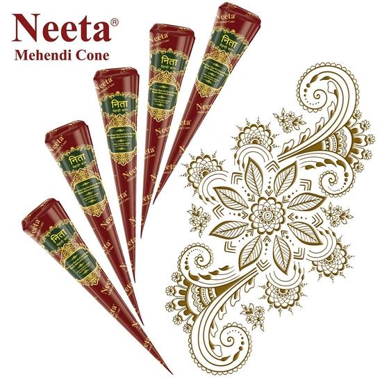 Mehendi Cones For Hand (12 Cones in a Box) Natural Mehndi For Hand Designing Cones Natural Henna Cones For Festivals Marriage Women Men (Pack Of 2)