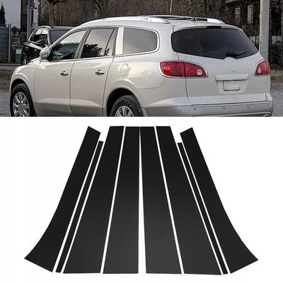 8pcs Set Glossy Black Door Trim Pillar Posts Window Panel Cover Decal Car Accessories Stickers Fit For Buick Enclave 2008-2017