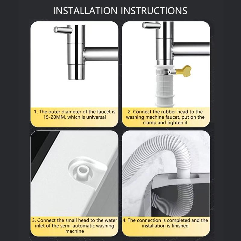 Extendable Washing Machine Drainage Tube Flexible Rubber Pipe with Secure Connection Joints for Drainage System Use
