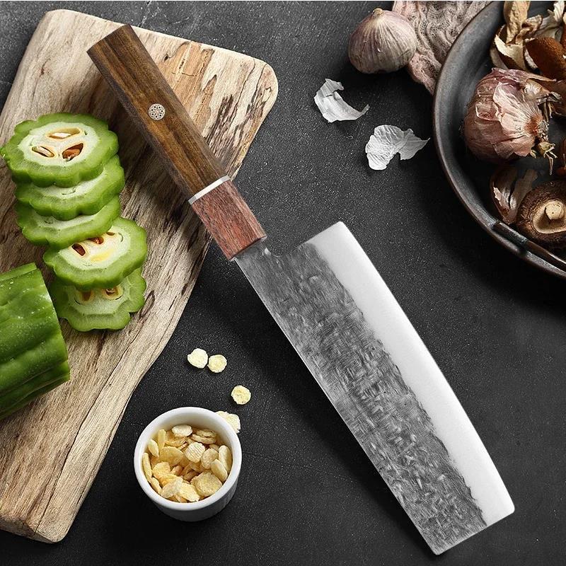 WXCOO Hammered Professional Kitchen Knives with Box Japanese Kiritsuke Chef Knife Sharp Blade Fruit Vegetable Cooking Knife