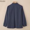 ZANZEA Women Solid Color Loose Casual Long Sleeve Blouse
