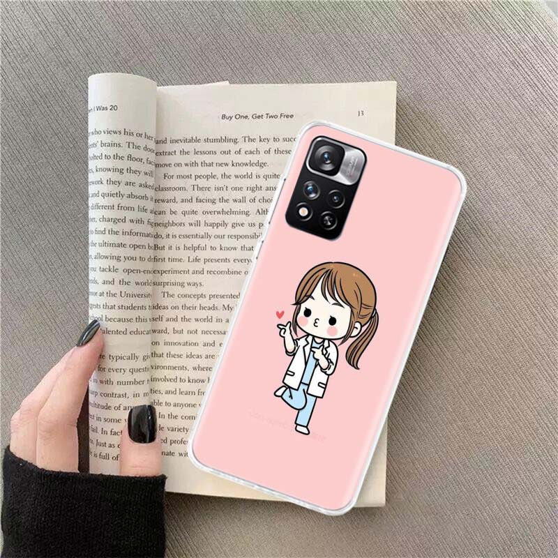 Cartoon Medicine Doctor Nurse Phone Case For Xiaomi Poco F7 Pro Mi 14 Ultra 9T 12T 11T 13 15 Pro 12 11i Clear 12X 10T 11 10 Lite