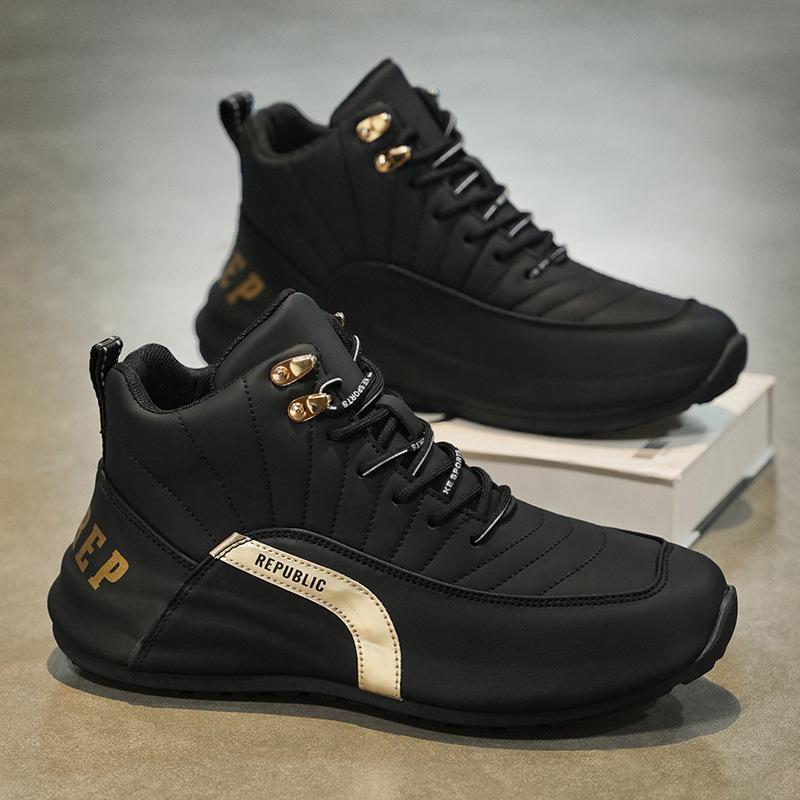 

Мужская обувь зимняя новая высокая модная спортивная повседневная обувь мужские короткие ботинки на платформе высококачественные кроссовки для папы 45 чёрный