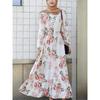 Blumendruck Muslimisches Kleid Frauen Abayat Big Swing Lange Kleider Robe Femme Musulmane Muslim Hijab Abaya Ramadan Islamische Kleidung