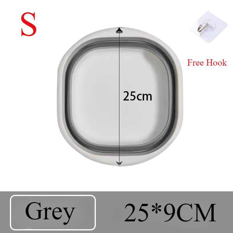 

Silicone Foldable Wash Basin with Hook Travel Portable Basin Collapsible Bucket for Home Bathroom Washbowl Hanging Bath Basins