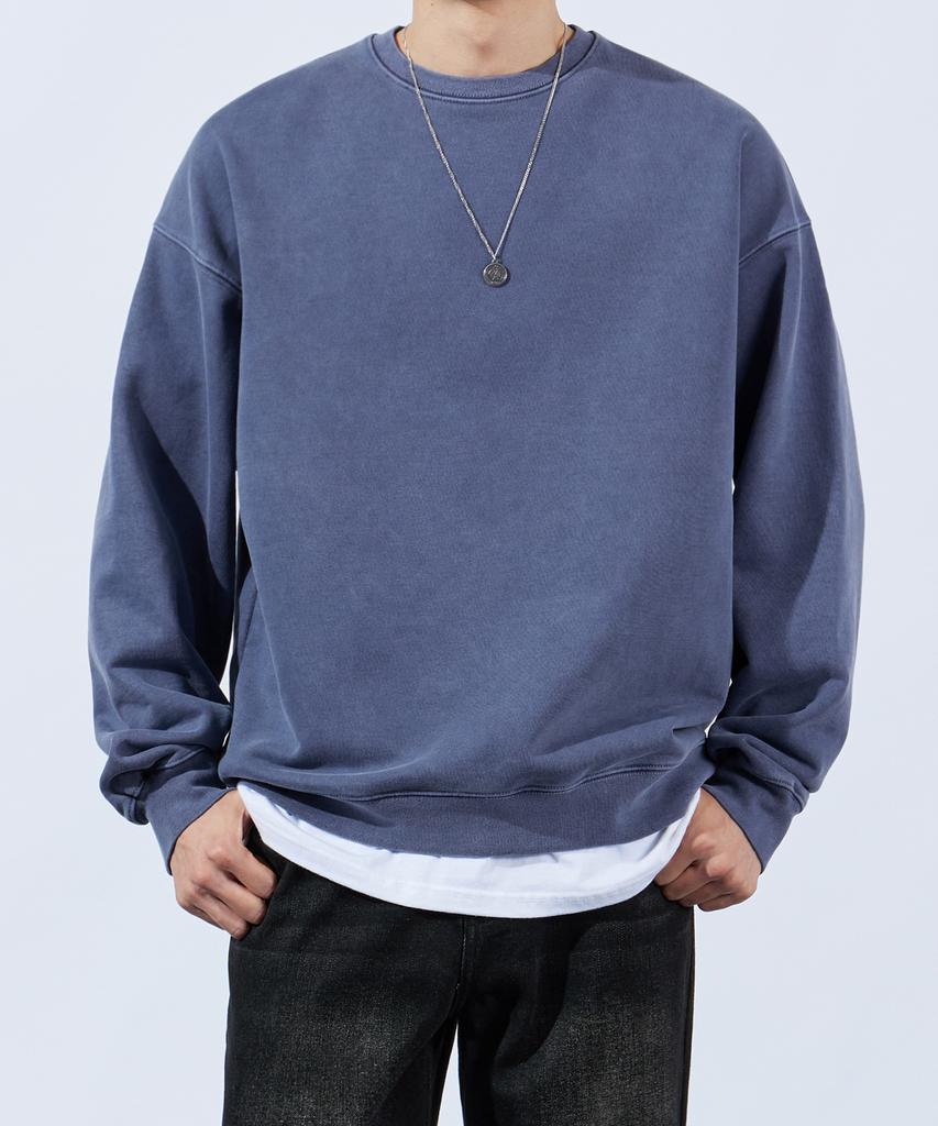 TOPBOY Heavy Duty Pigment Oversized Sweatshirt Stone Navy