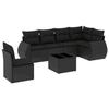 VidaXL Salon de Jardin avec Coussins 7 pcs, Canapés de Terrasse, Ensemble de Meubles de Patio, Mobilier d'Extérieur, Noir 3253772