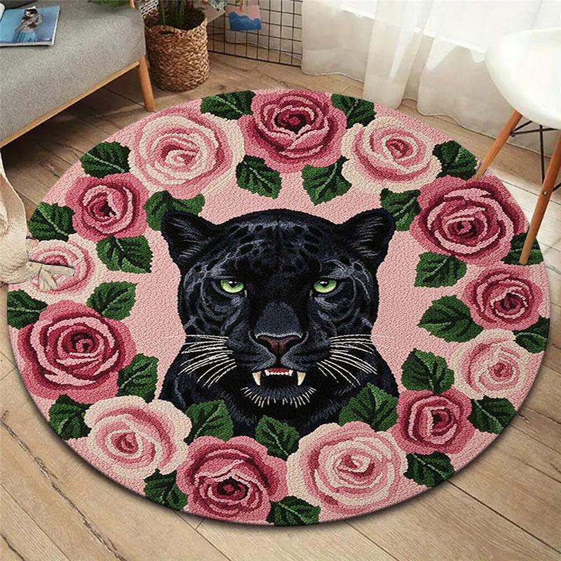 Feltanimals Round Area Rug,Carpet Rug for Living Room Bedroom Sofa Playroom Decor,Non-slip Floor Mat