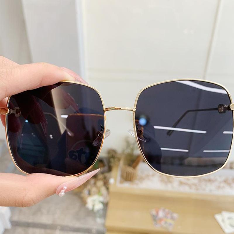 Metal Large Frame Square Sunglasses Women Fashion Sun Glasses Men Outdoor Driving Eyewear