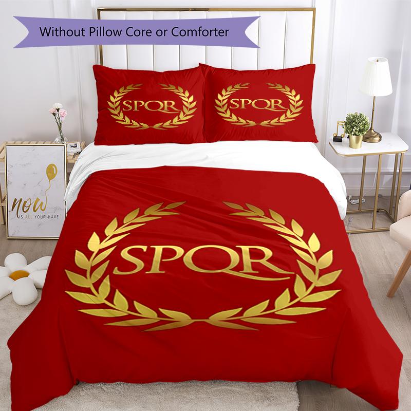 3pcs SPQR Roman Eagle1 pattern bedding set duvet cover set includes duvet cover &pillowcases, perfect all season bedroom decoration & gift