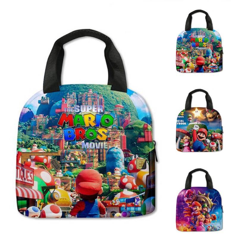3d New Super Mario Lunch Bag For Kids, Portable And Stylish, Purple/blue/green Colors