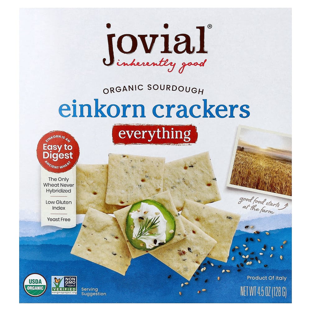 Jovial Sourdough Einkorn Everything Crackers 128g (4.5oz)