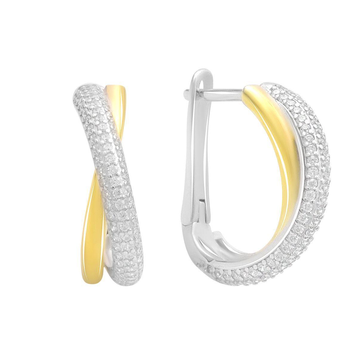 

Silver earrings with cubic zirkonia (2182757) білий