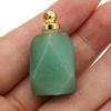 Natural Stone Perfume Bottle Pendant Polygon Semi-precious for Jewelry Making DIY Necklace Accessory