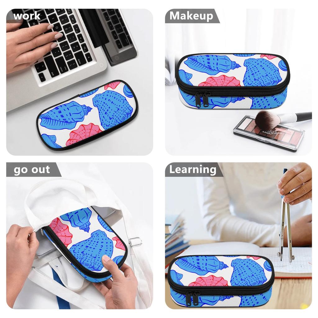 Pen Case Roomy Interior Smooth Zipper Strong Polyester Fabric with Main Pocket Mesh Layer and Removable Pen Divider for Boys Girls