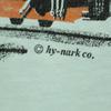 HANES 80s 90s Made In USA Old Railway Print Short Sleeve T-shirt Men's Used