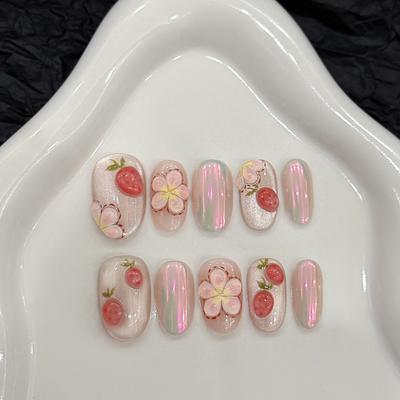 Medium Square Press On Nails Glitter Glossy Reusable Gel Press On Acrylic Fake Nail with Designs Stick On Nails Reusable Full Cover Nails for Women