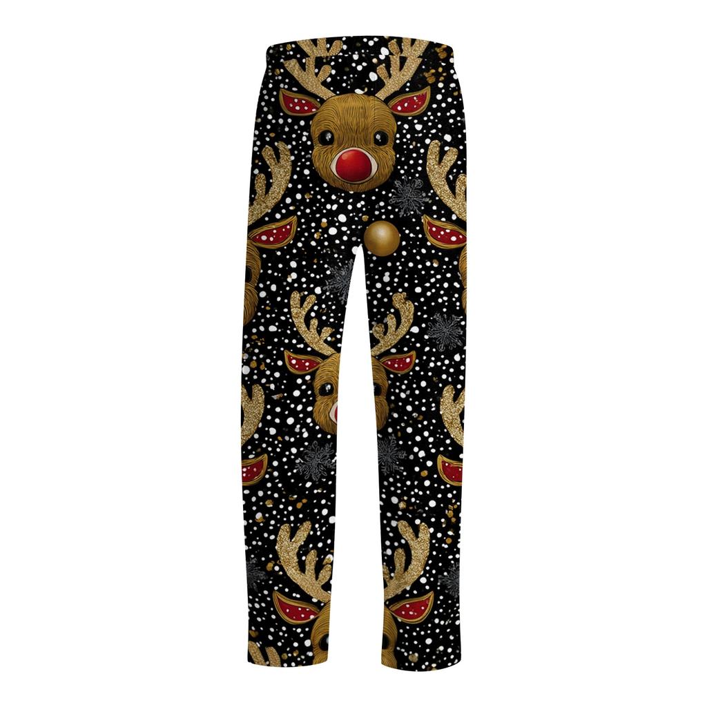 Men's Christmas Printed Pajama Pants for Casual Sleep
