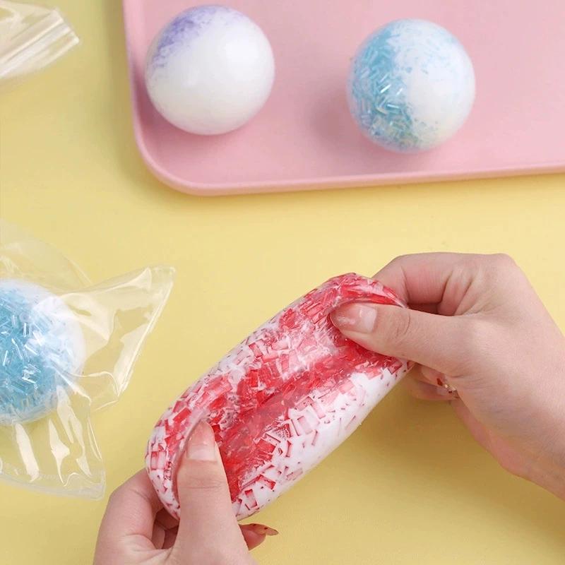 Fast Rebound Ice Crush Squeeze Ball with Squeeze ASMR Satisfying Sound Freezable Sensory Stress Relief Fidget Toy For Adult Gift