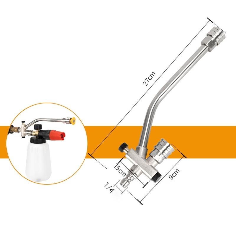 Double Lances Pressure Washer Wand for Foam Cannons Car Cleaner Accessories Stainless Steel Double Tip Attachment