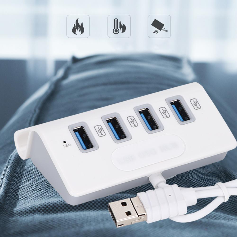 4 Port USB Hub Multiple Interfaces OTG Hub Adapter For Phone Tablet Desktop