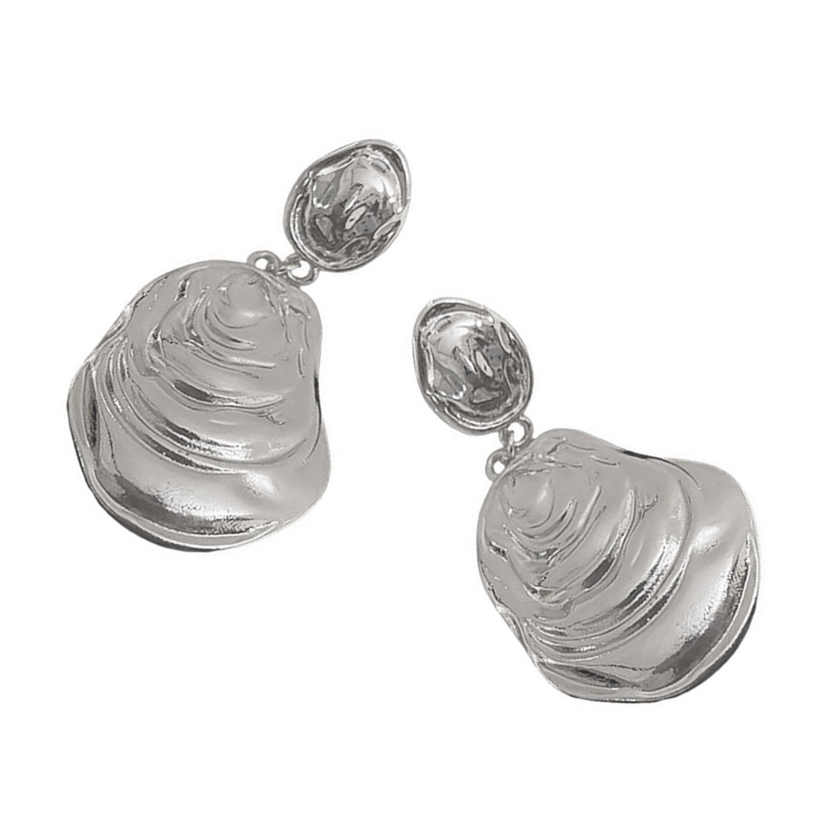 

Серьги в современном геометрическом стиле, серьги-подвески с геометрическими складками с серебристыми и золотистыми акцентами для повседневной носки, для свидания серебряный