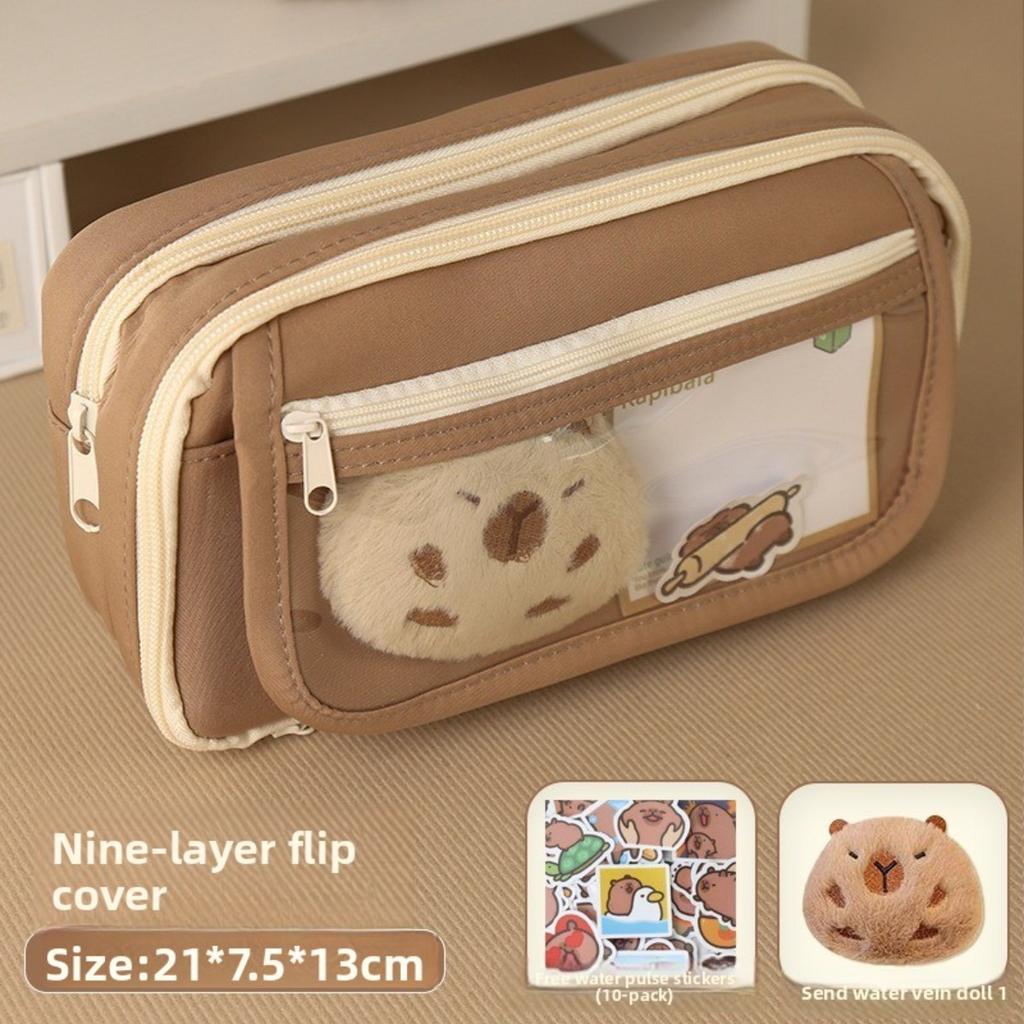 Dolphin Nine Layer Pen Bag Large Capacity Pain Pack Pen Bag Multi Functional Stationery Box Pen Box Back To School Season