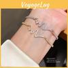 Zircon Heart Rate Design Shape Pendant Bracelet With Sparkling Stones For Womens Fashion Accessory