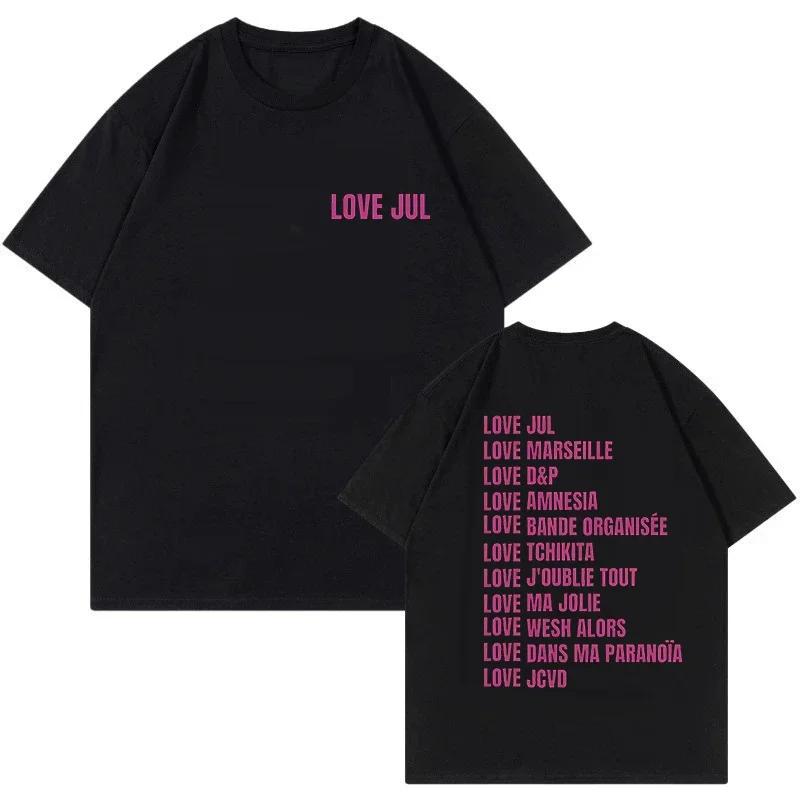 Rapper Jul Grafica Vintage Maglietta Unisex Moda Donna Hiphop T-shirt Divertente Estiva Manica Corta T-shirt Estetica Streetwear