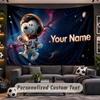 Snoopy Peanuts Personalized Tapestry Support Custom Name, Wall Art Home Decoration