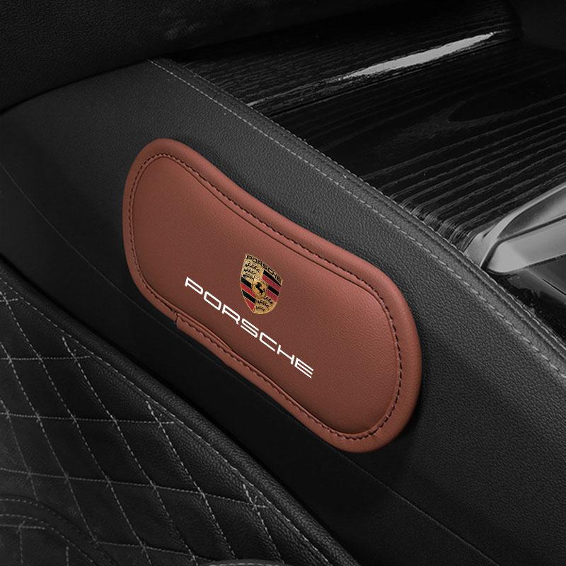 1Pcs Leather Car Pillow Car Knee Pad Elastic Memory Foam Leg Pad For Porsche 911 918 928 944 968 Boxster Cayenne Macan Panamera