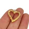 5pcs Gold Color Stainless Steel 20mm Heart Pendants Charms for DIY Jewelry Necklace Making Women Accessories Findings Wholesale