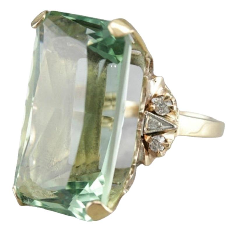 Anillo de Boda de Diamante Verde Capaz y Exquisito Boda Anillo de Princesa Amor Anillo de Diamantes Talla 5-11