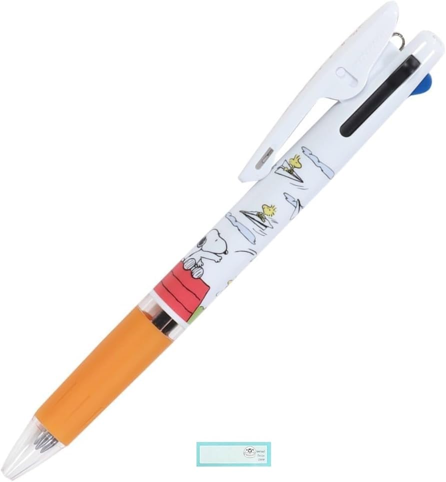 Snoopy Ballpoint 3 Jetstream Made In Set B Name Pen, Colors, 0.5mm, Japan, (Ballpoint Pen, Sticker)