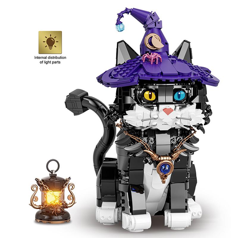 

Творческий 1128PCS Magic Cat Building Block School of Wizardry Pet Cartoon Animal Assemble Bricks Toys Gift for Baby Girl Adult