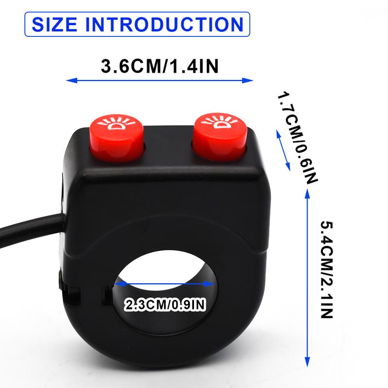 Motorcycle Handlebar Switch Electric Bike Scooter Horn Turn Signals On/Off Button Light Switch Accessories 22mm