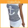 Vesta Kotva Pruhované Šaty Bez Rukávů Topy Kulatý Výstřih S Kapucí Sexy Bodycon Mini Šaty