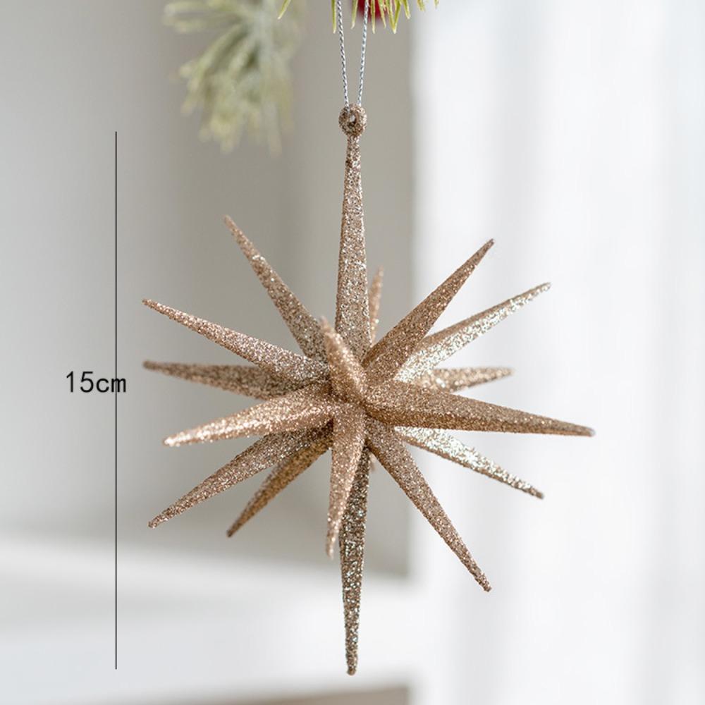 

Champagne White Exploding Star Ornament Plastic XMAS Ornaments Hanging Christmas Decoration Champagne-L