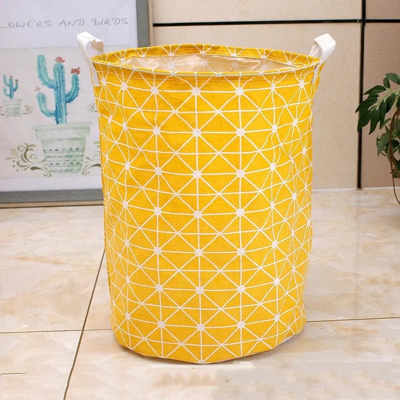 Folding Dirty Laundry Basket 1 PC Kids Toys Organizer Waterproof  Cotton Linen Large Capacity Clothes Storage Bag Laundry Basket