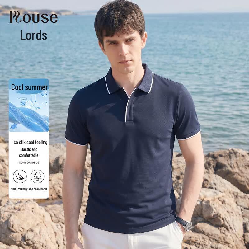Luotz Men s Cool-Feel Breathable Short Sleeve Polo T-Shirt XL