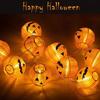Luci a stringa di zucche di Halloween 3D Lanterne di Halloween per feste Casa Decorazione fai da te Luce bianca calda Luce a batteria